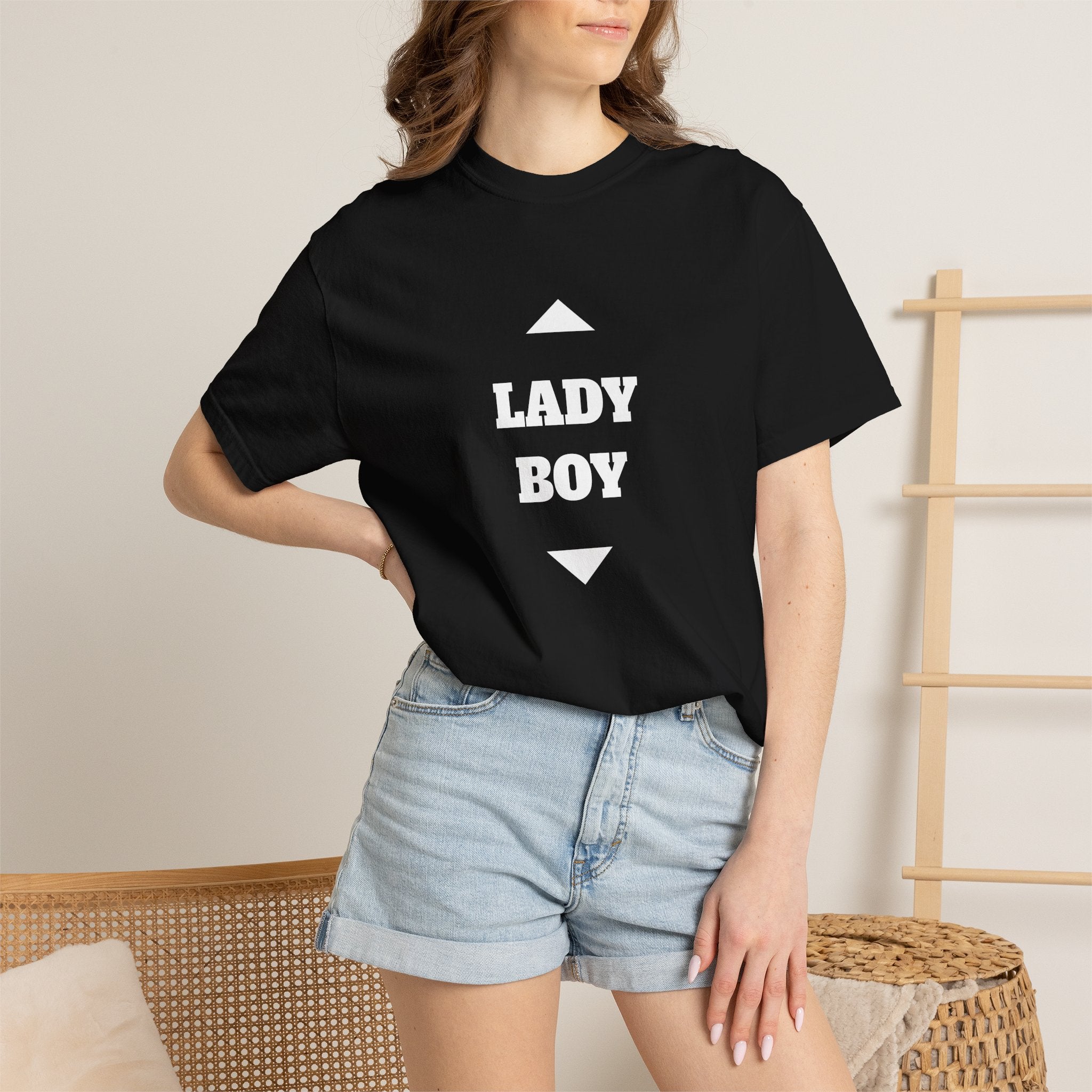 Lady Boy Graphic T-Shirt — Bold Text Tee for Pride & Drag Fans