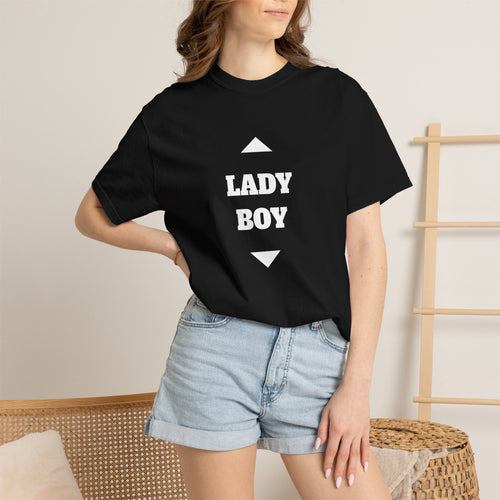 Lady Boy Graphic T-Shirt — Bold Text Tee for Pride & Drag Fans