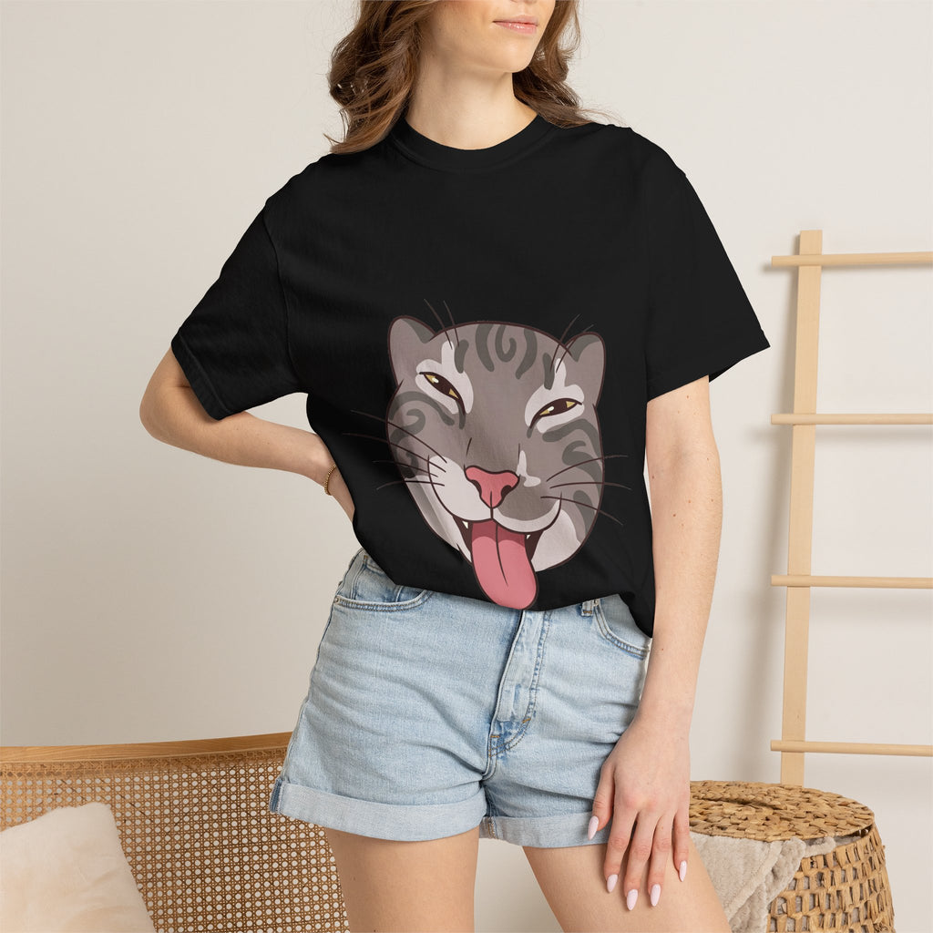 Silly Tongue-Out Tabby Cat T-Shirt | Cute Cat Face Tee