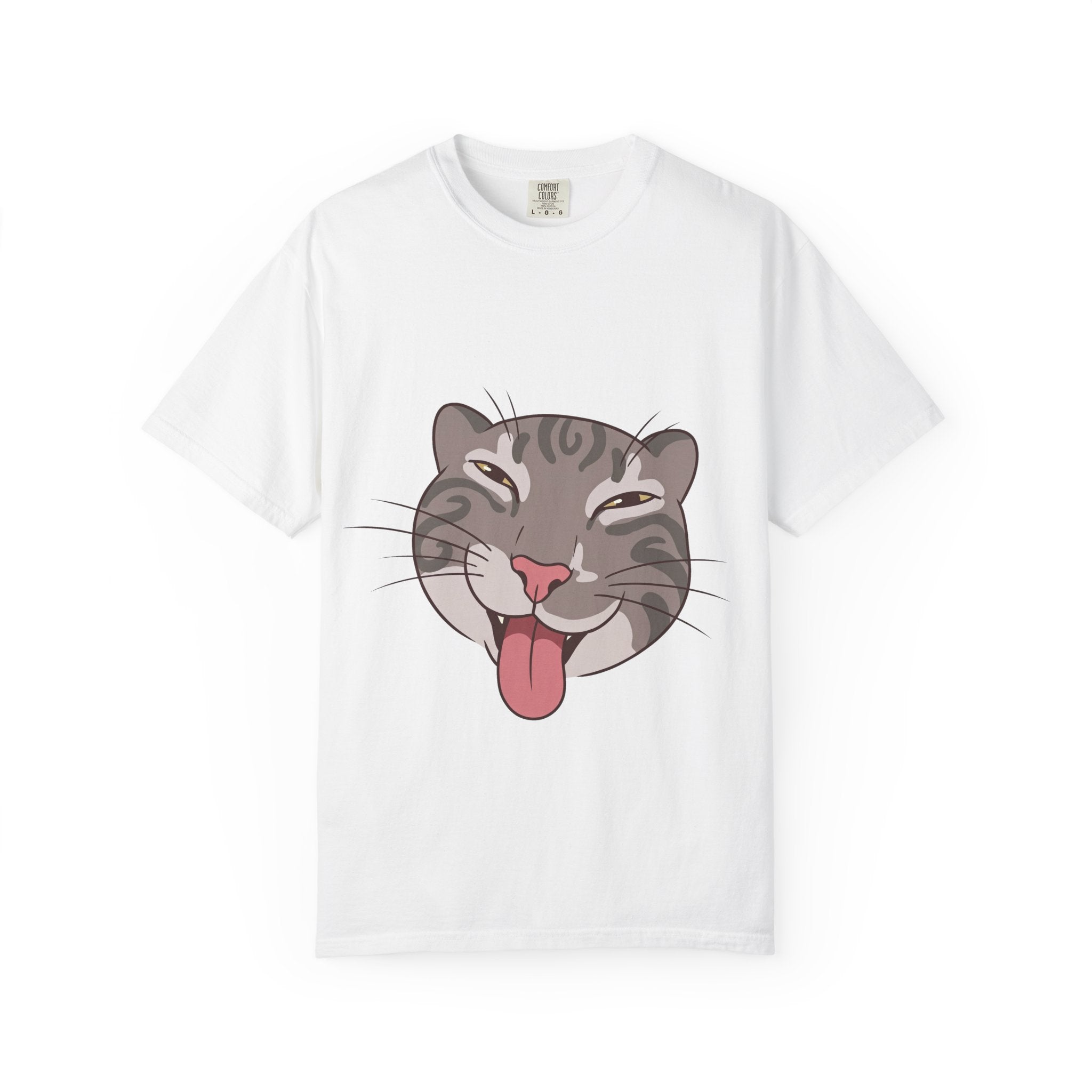 Silly Tongue-Out Tabby Cat T-Shirt | Cute Cat Face Tee