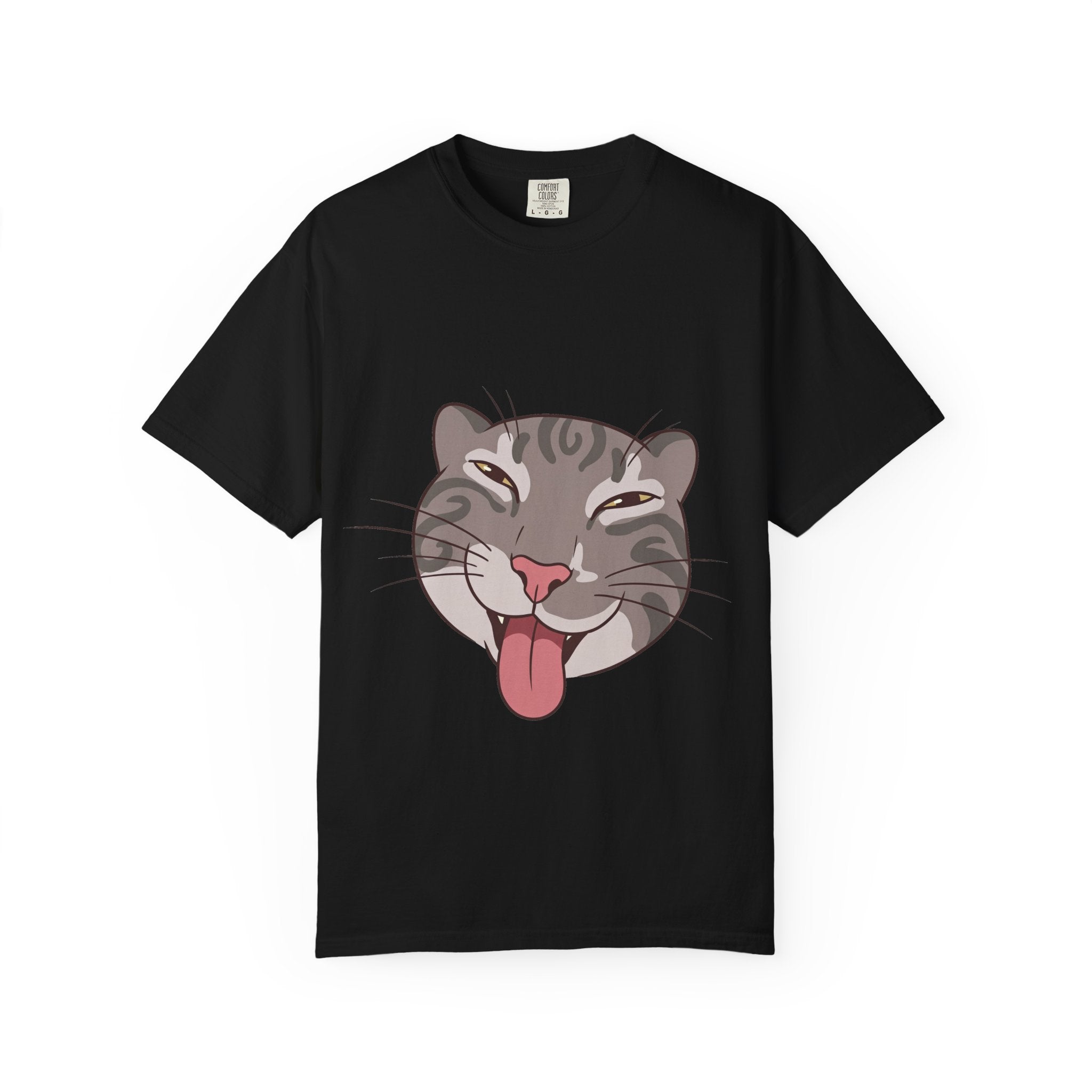Silly Tongue-Out Tabby Cat T-Shirt | Cute Cat Face Tee