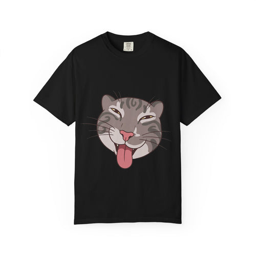 Silly Tongue-Out Tabby Cat T-Shirt | Cute Cat Face Tee