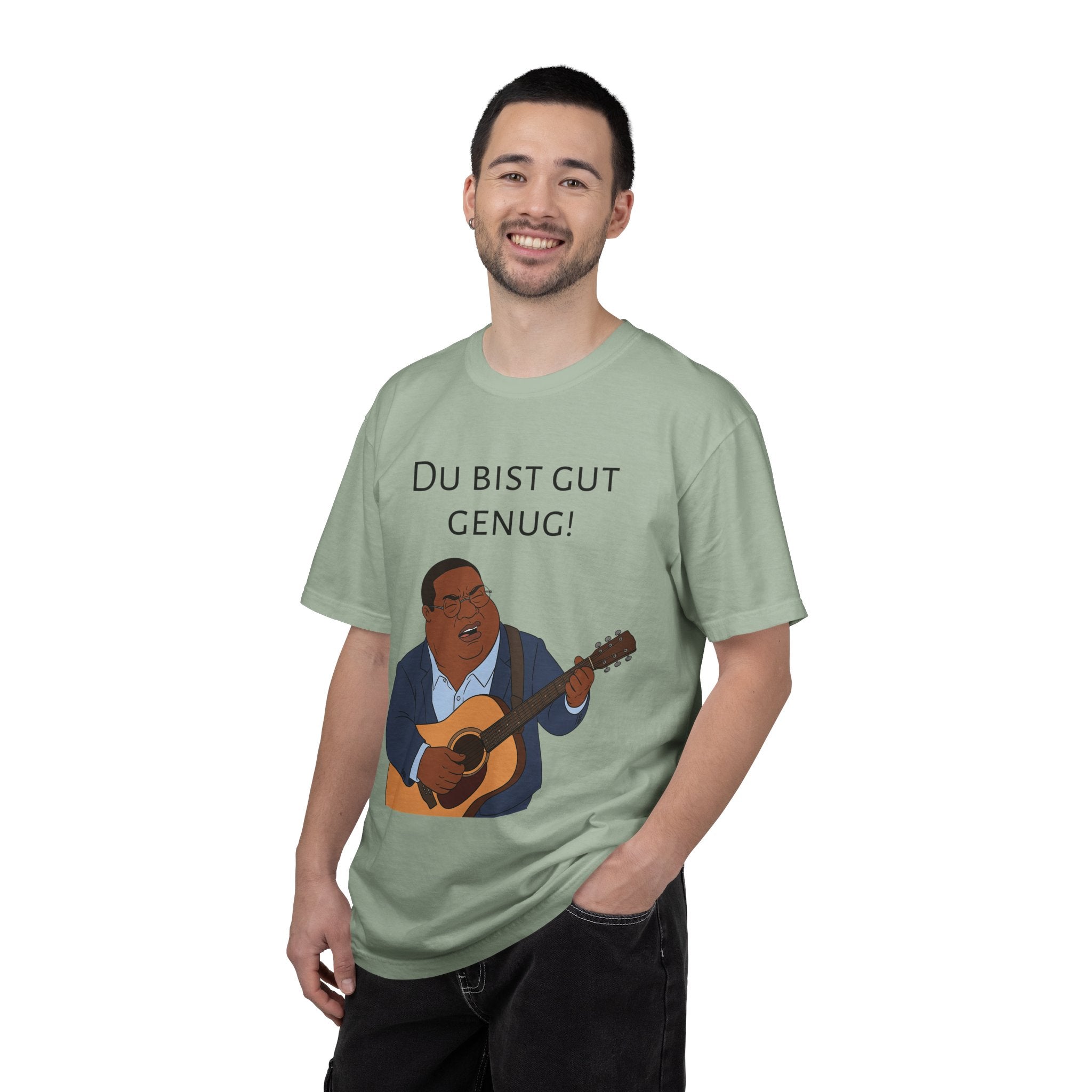 Du bist gut genug! Guitar Singer T-Shirt — Inspirational German Phrase Tee