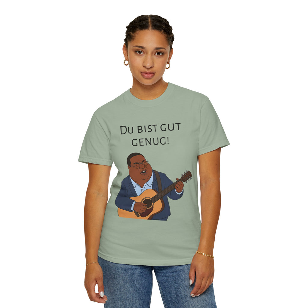Du bist gut genug! Guitar Singer T-Shirt — Inspirational German Phrase Tee