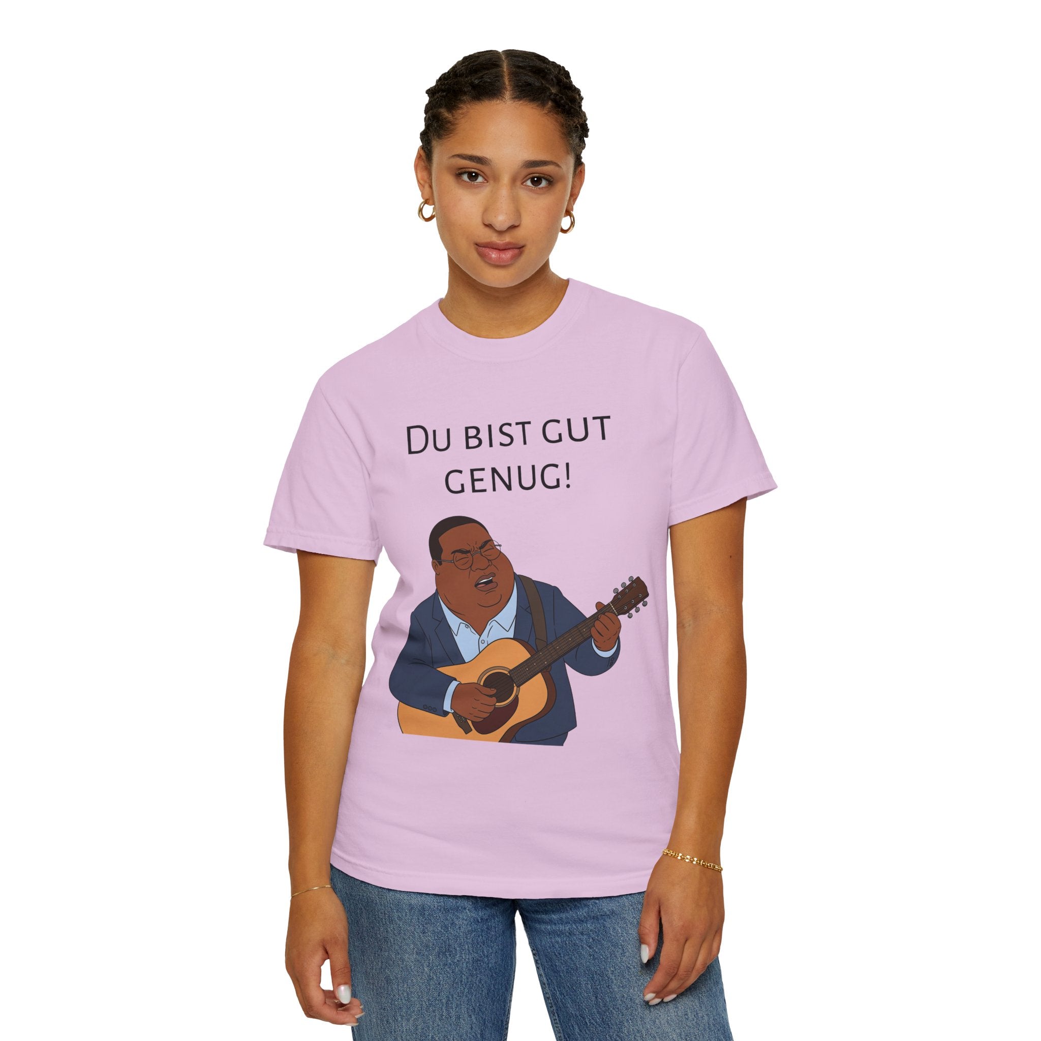 Du bist gut genug! Guitar Singer T-Shirt — Inspirational German Phrase Tee