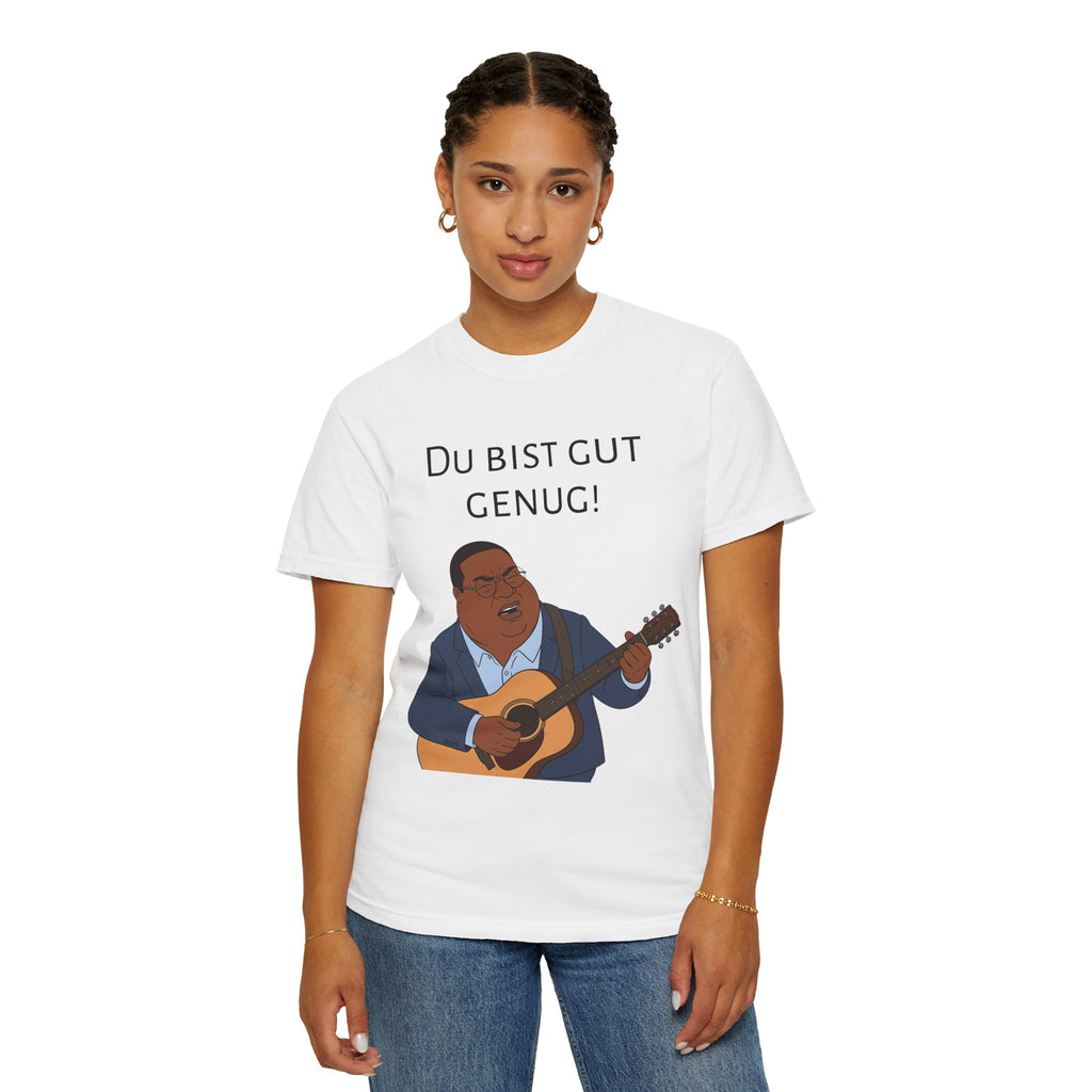 Du bist gut genug! Guitar Singer T-Shirt — Inspirational German Phrase Tee